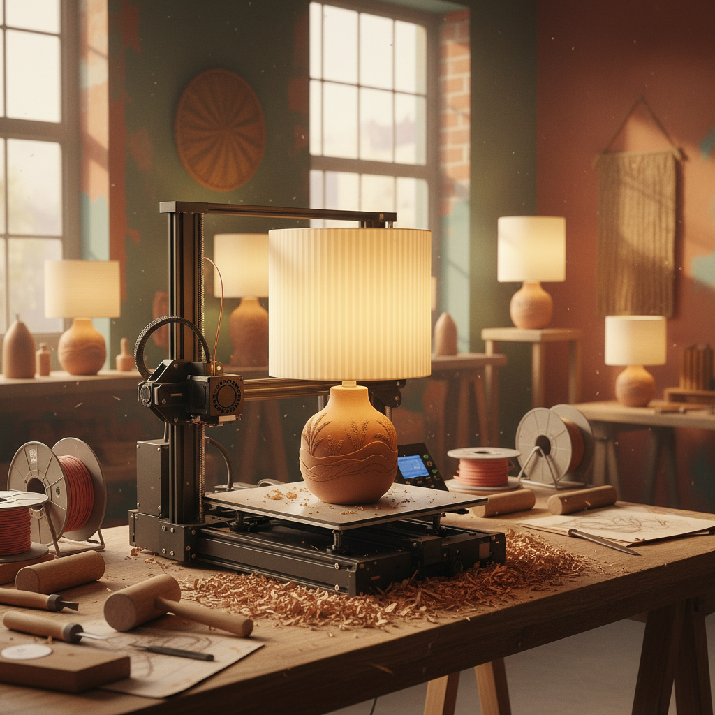 3D Printer Creating Lamp