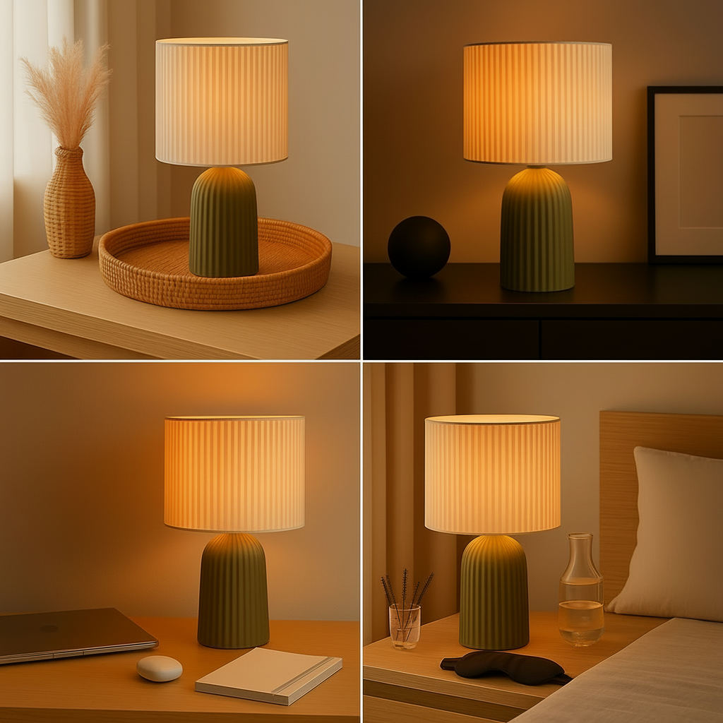 Calthea Lamp – Ambient Lighting | Modern Bedside or Shelf Accent